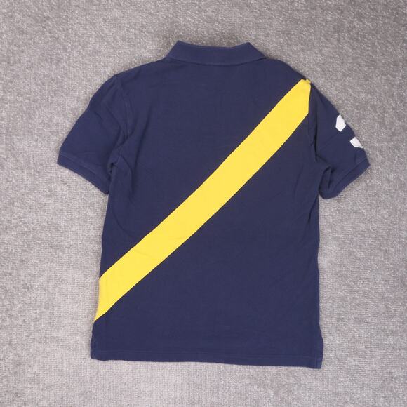 Polo Ralph Lauren Embroidered Youth Medium Blue Yellow Short Sleeve Polo Shirt - Picture 2 of 9